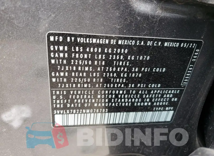 3VVLX7B22NM076793 Photo# 13