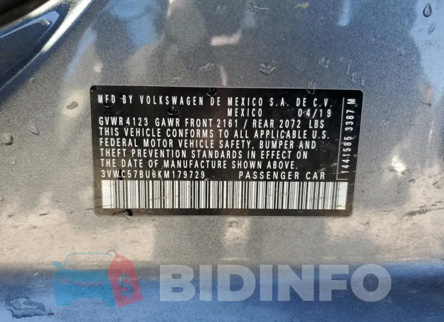 3VWC57BU6KM179729 Photo# 12