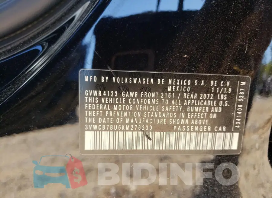 3VWCB7BU6KM276230 Photo# 12