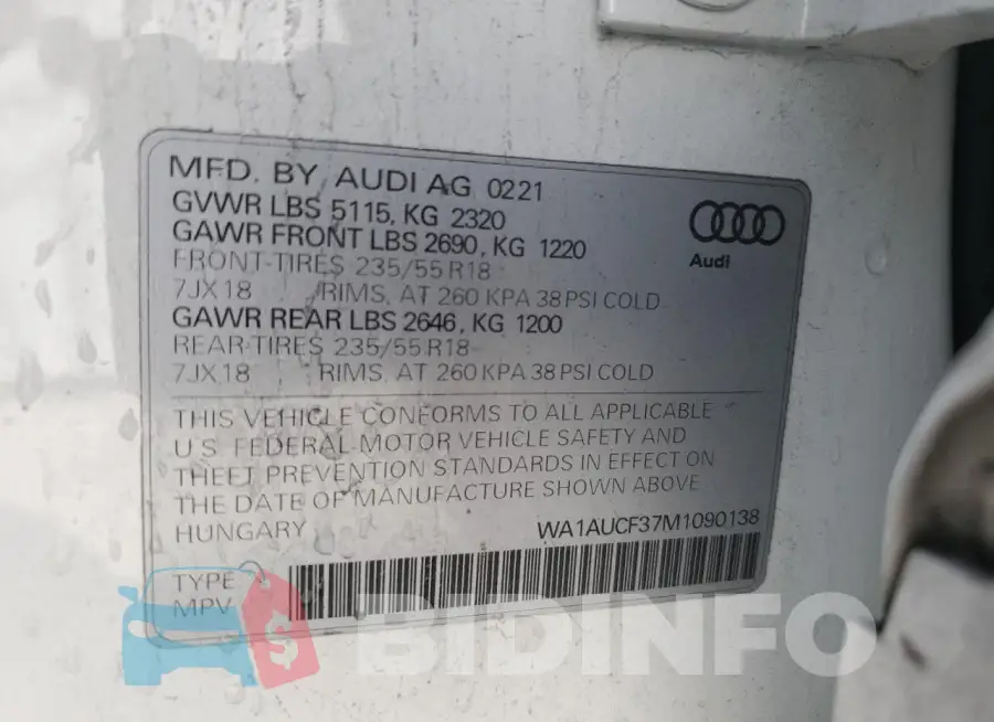 WA1AUCF37M1090138 Photo# 12