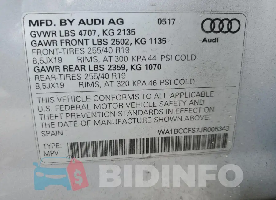 WA1BCCFS7JR005343 Photo# 13