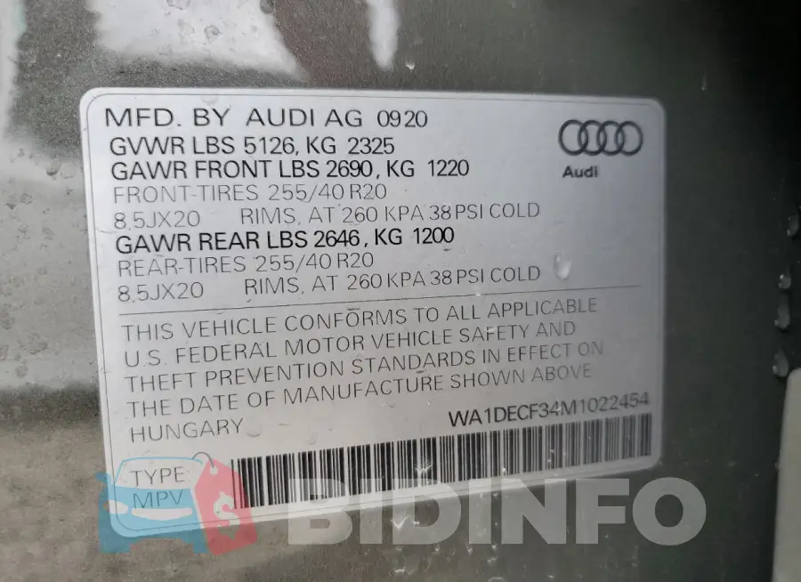 WA1DECF34M1022454 Photo# 14