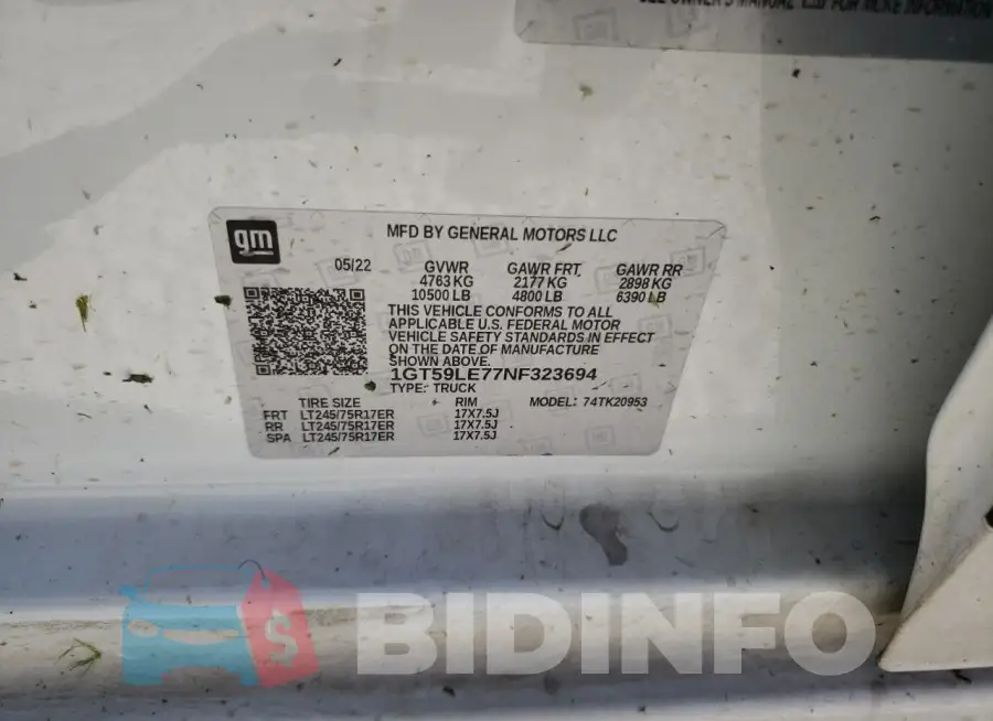 1GT59LE77NF323694 Photo# 12