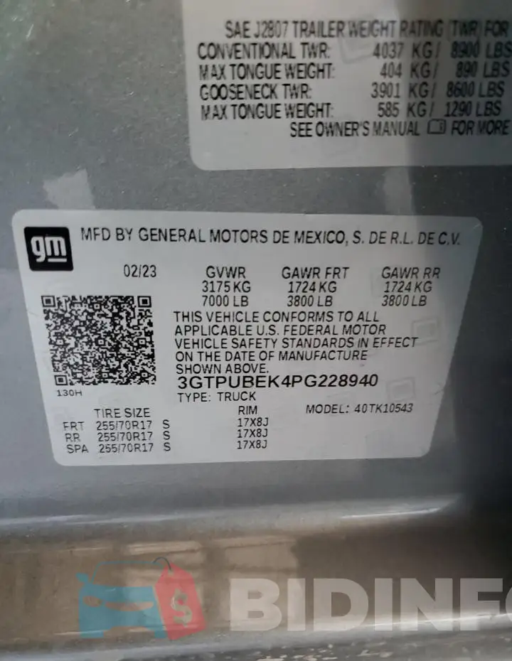 3GTPUBEK4PG228940 Photo# 13