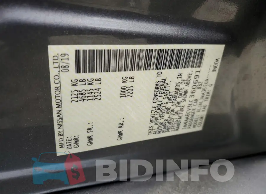 1N4AA6CV3LC360691 Photo# 12