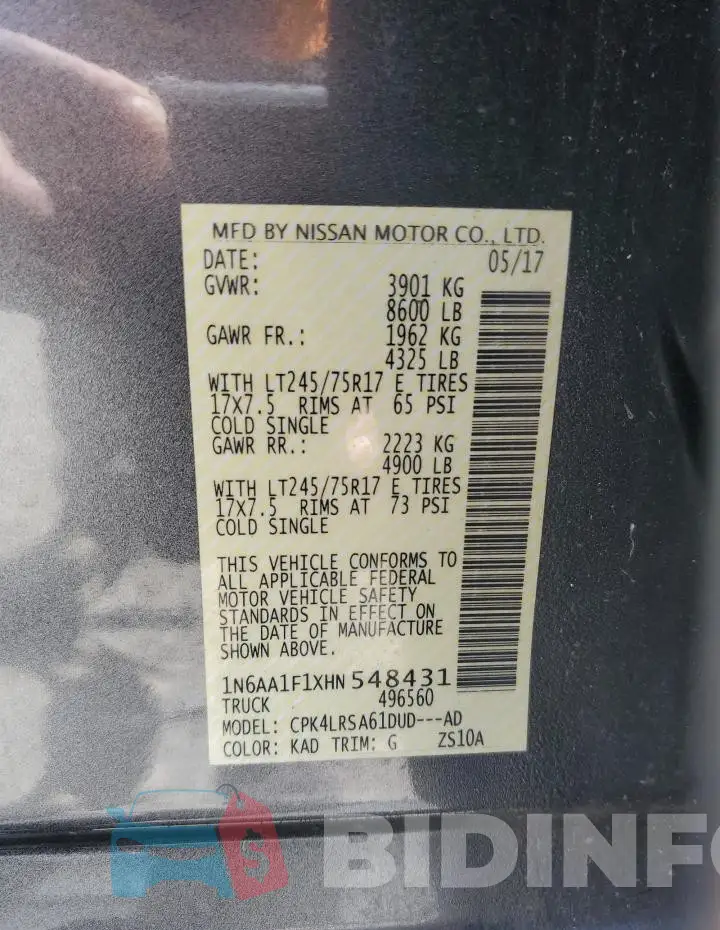 1N6AA1F1XHN548431 Photo# 12