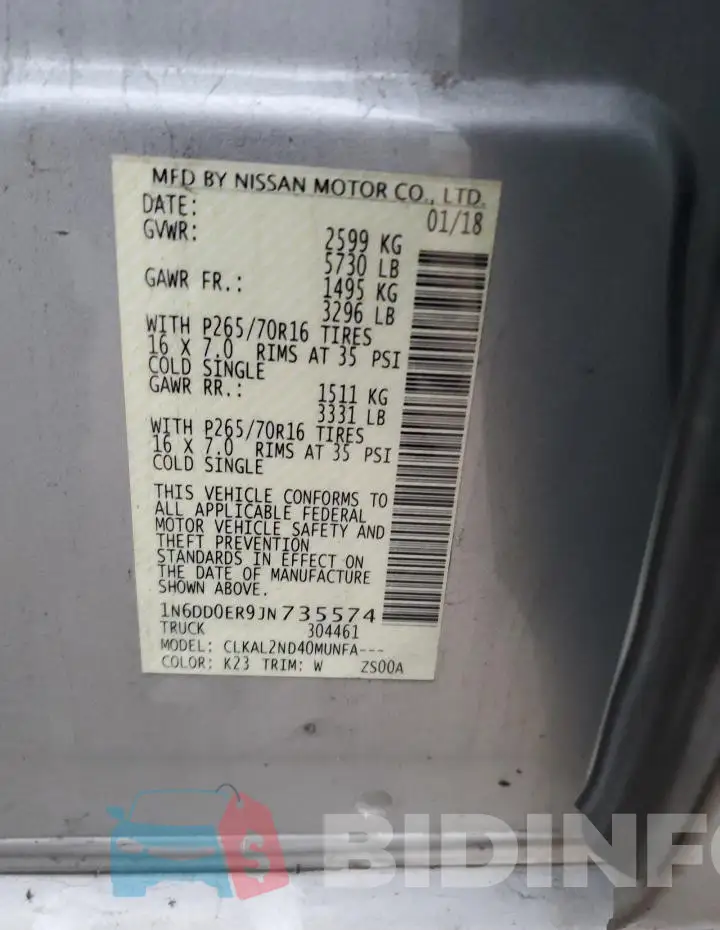 1N6DD0ER9JN735574 Photo# 12