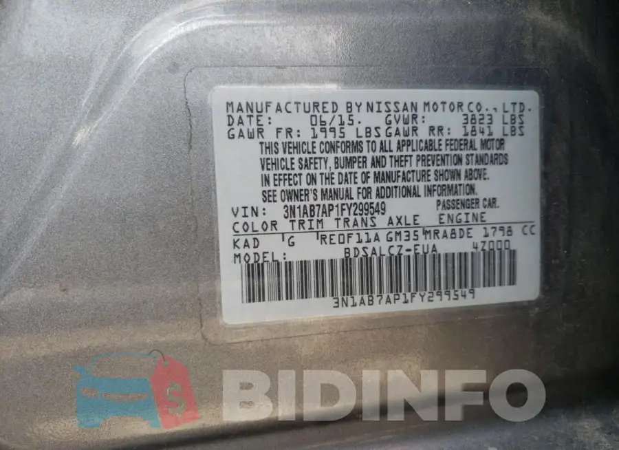 3N1AB7AP1FY299549 Photo# 12