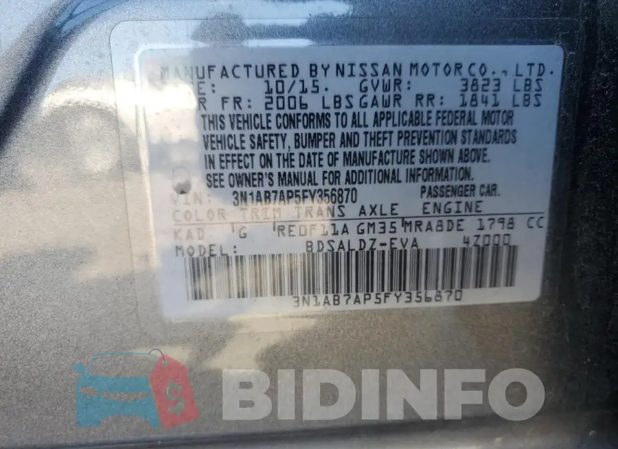 3N1AB7AP5FY356870 Photo# 13