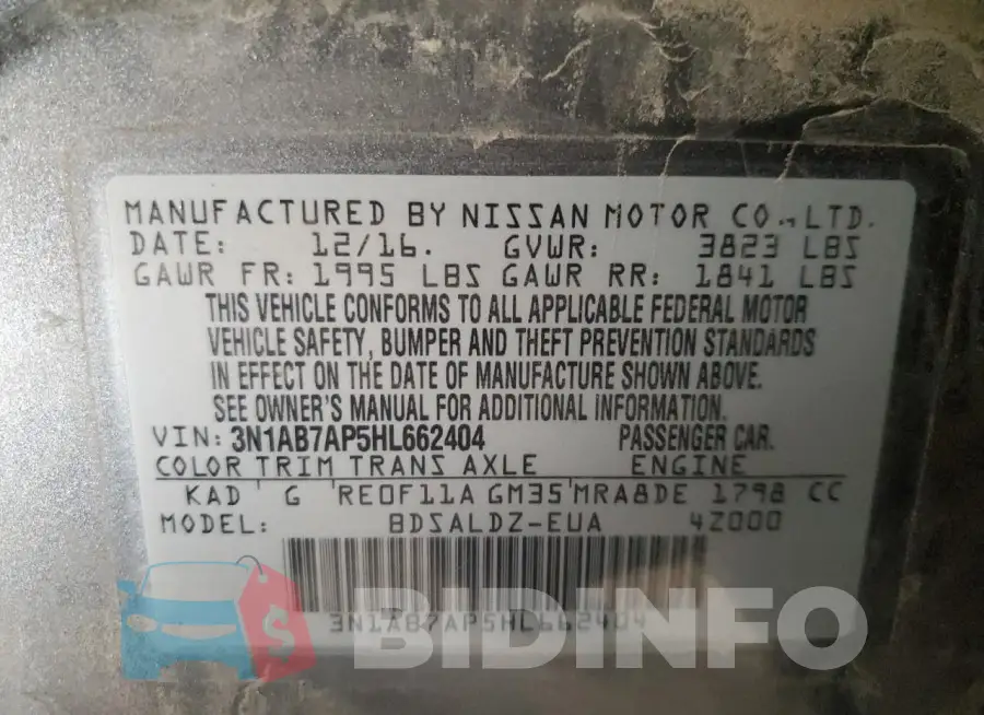 3N1AB7AP5HL662404 Photo# 12