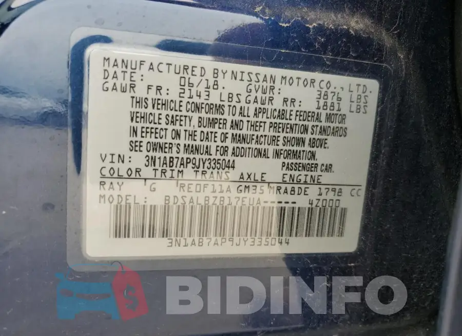 3N1AB7AP9JY335044 Photo# 13