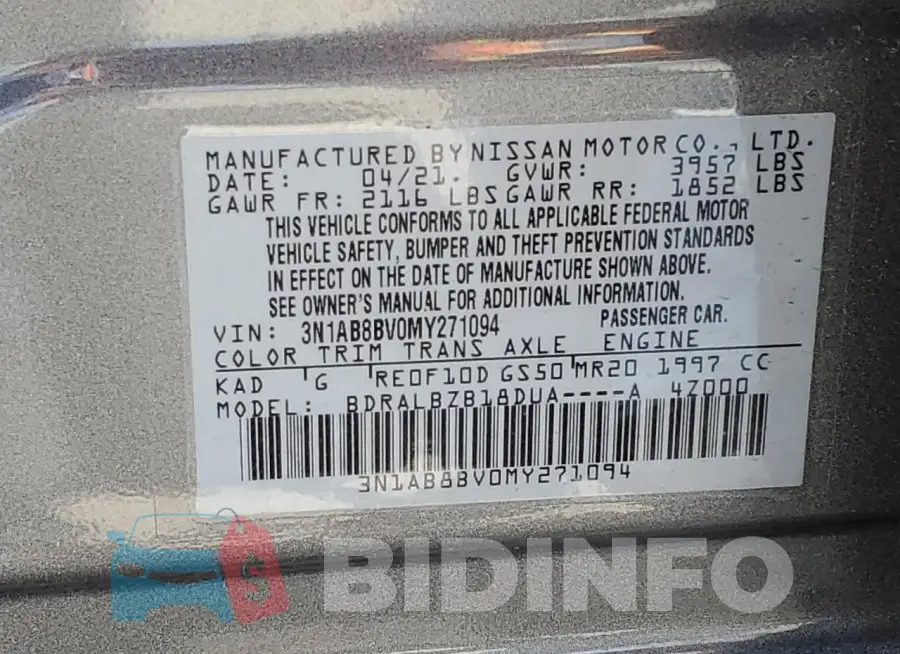 3N1AB8BV0MY271094 Photo# 12