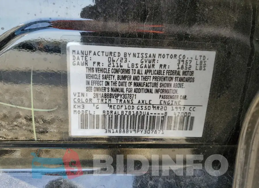 3N1AB8BV9PY307871 Photo# 13