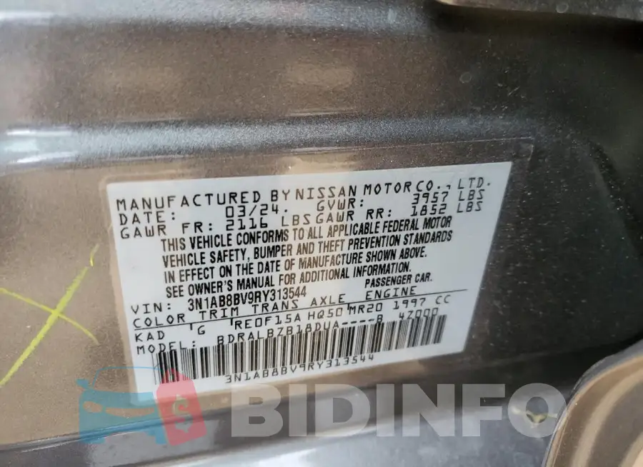 3N1AB8BV9RY313544 Photo# 13