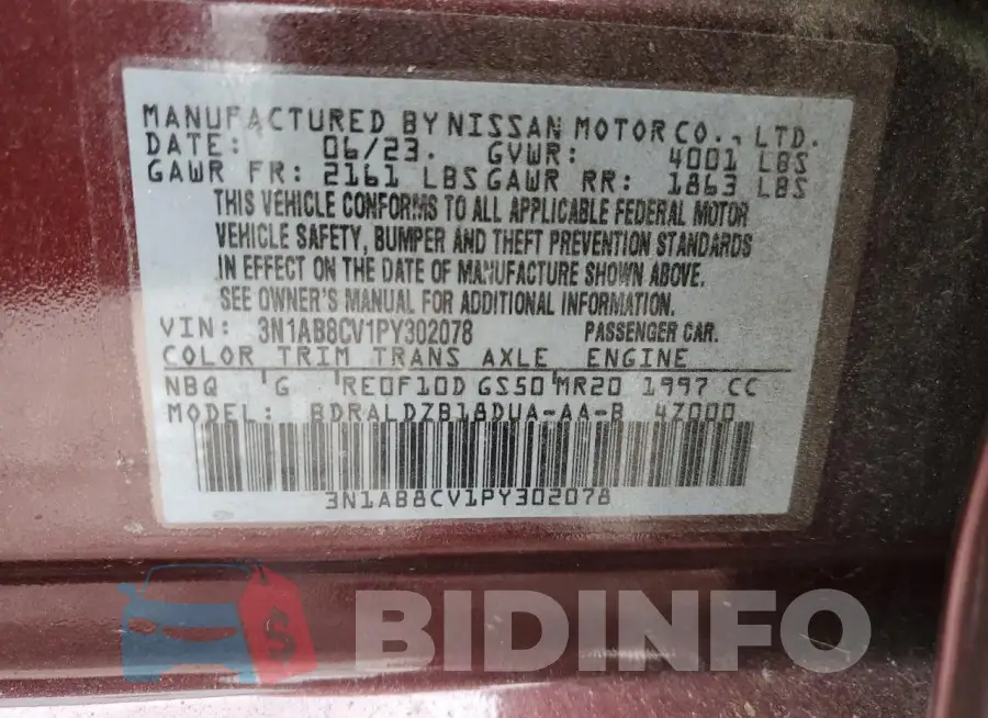 3N1AB8CV1PY302078 Photo# 12