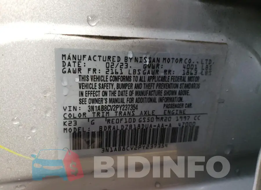 3N1AB8CV2PY237354 Photo# 12