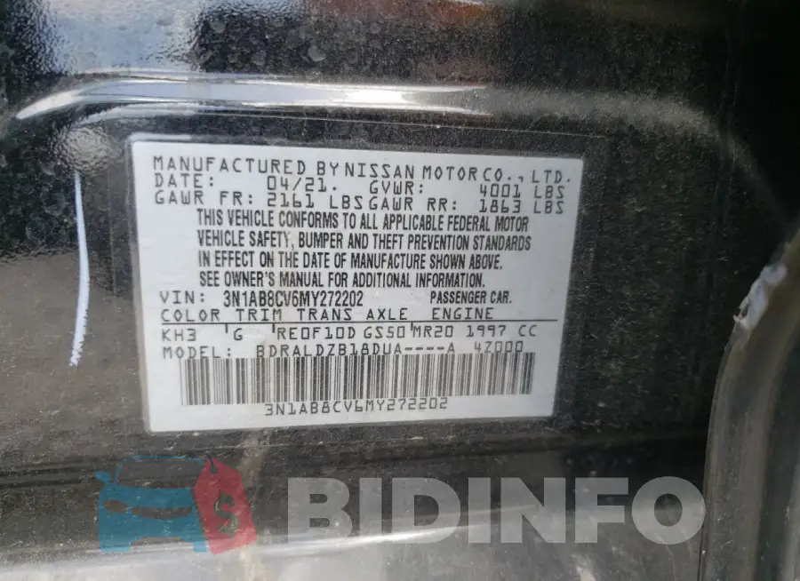 3N1AB8CV6MY272202 Photo# 12