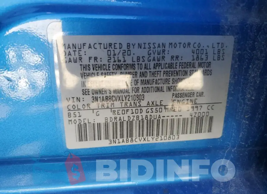 3N1AB8CVXLY210803 Photo# 12