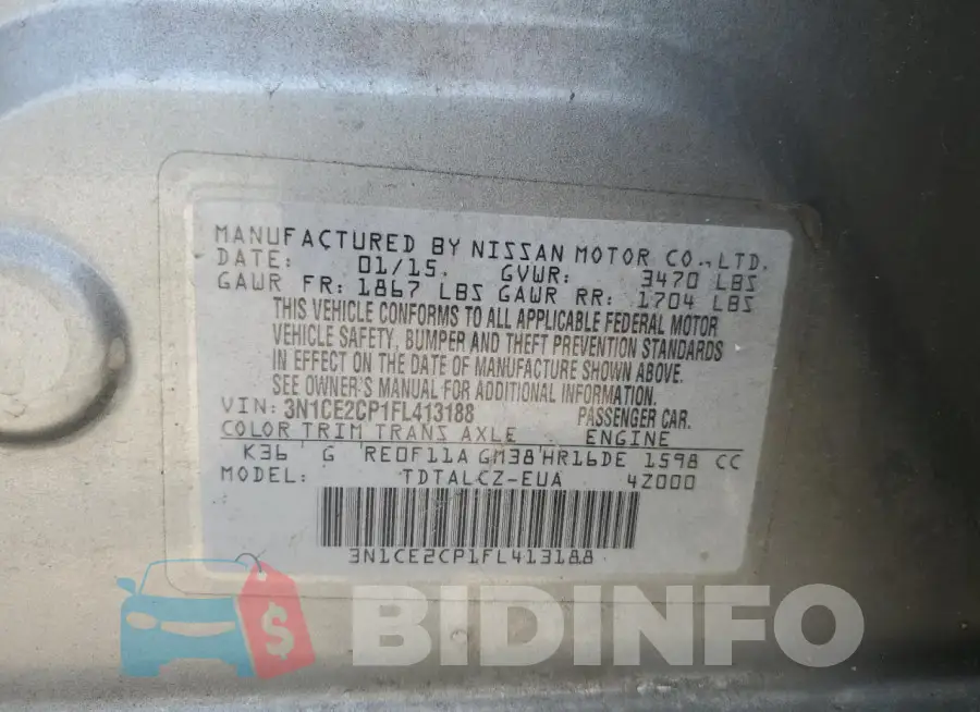 3N1CE2CP1FL413188 Photo# 12