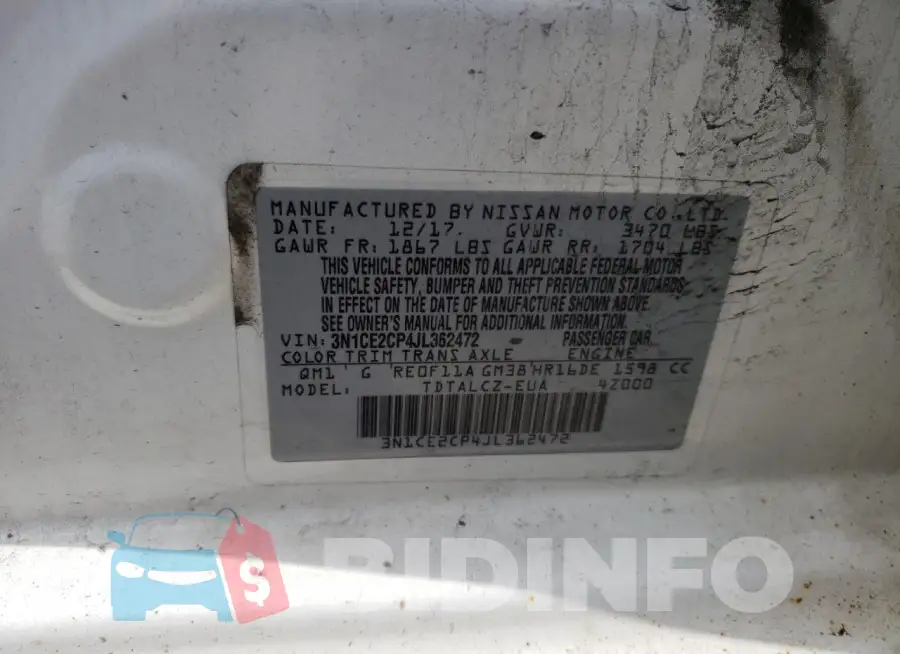 3N1CE2CP4JL362472 Photo# 12