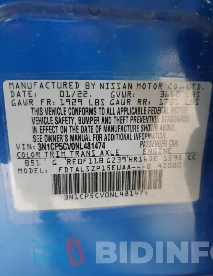3N1CP5CV0NL481474 Photo# 12