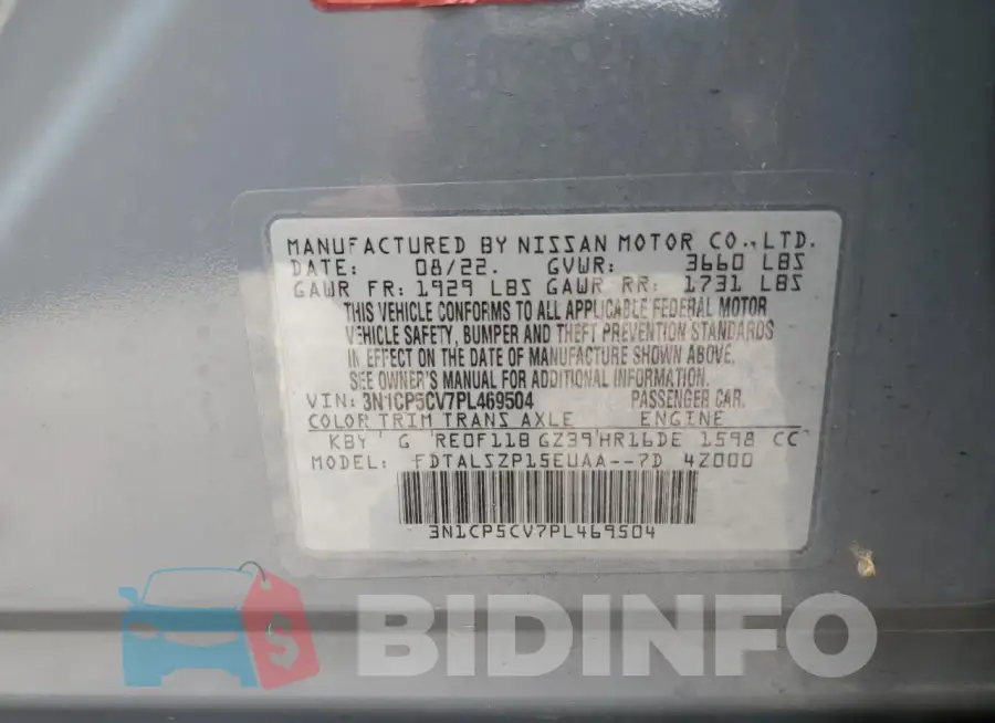 3N1CP5CV7PL469504 Photo# 13