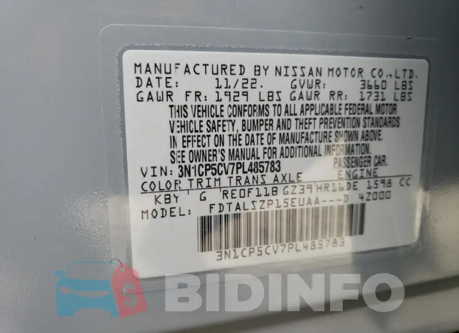 3N1CP5CV7PL485783 Photo# 13