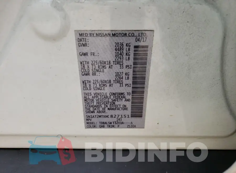 5N1AT2MTXHC827151 Photo# 10