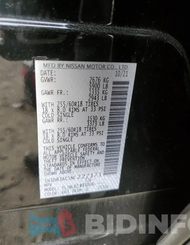 5N1DR3AC5NC227171 Photo# 12