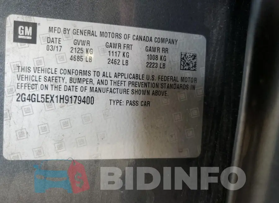 2G4GL5EX1H9179400 Photo# 12