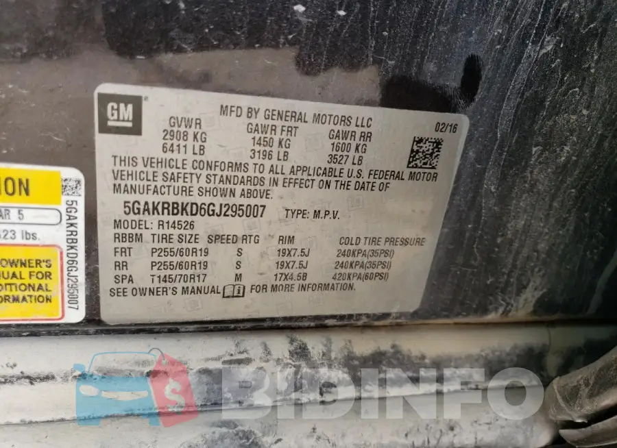 5GAKRBKD6GJ295007 Photo# 12