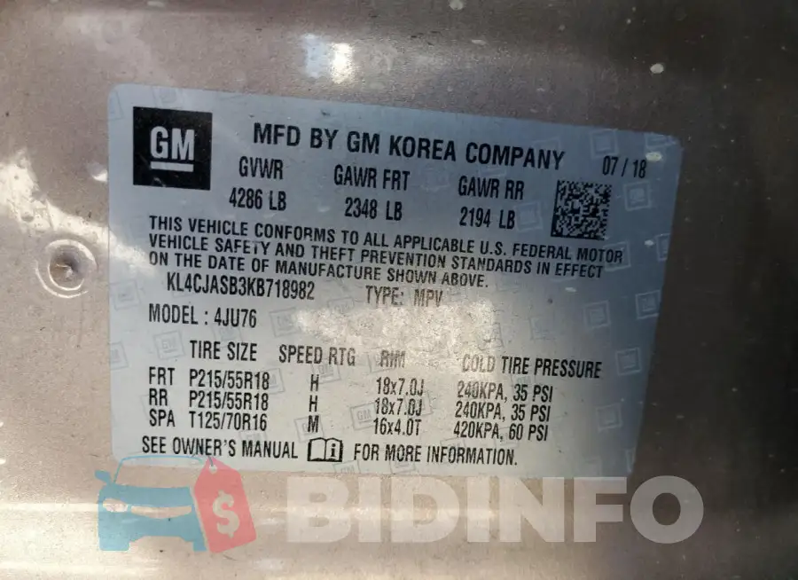 KL4CJASB3KB718982 Photo# 12