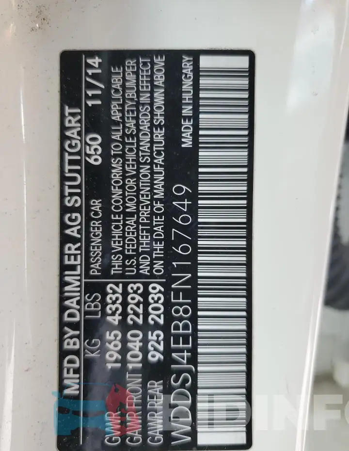 WDDSJ4EB8FN167649 Photo# 13