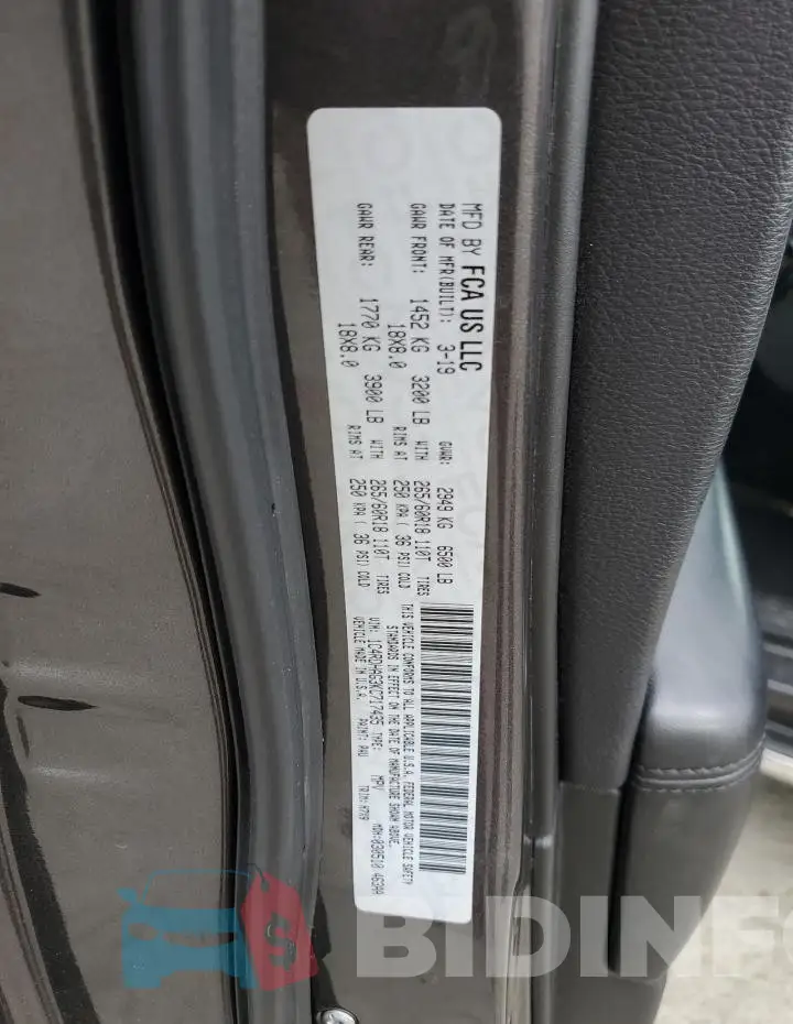 1C4RDHAG3KC717435 Photo# 13