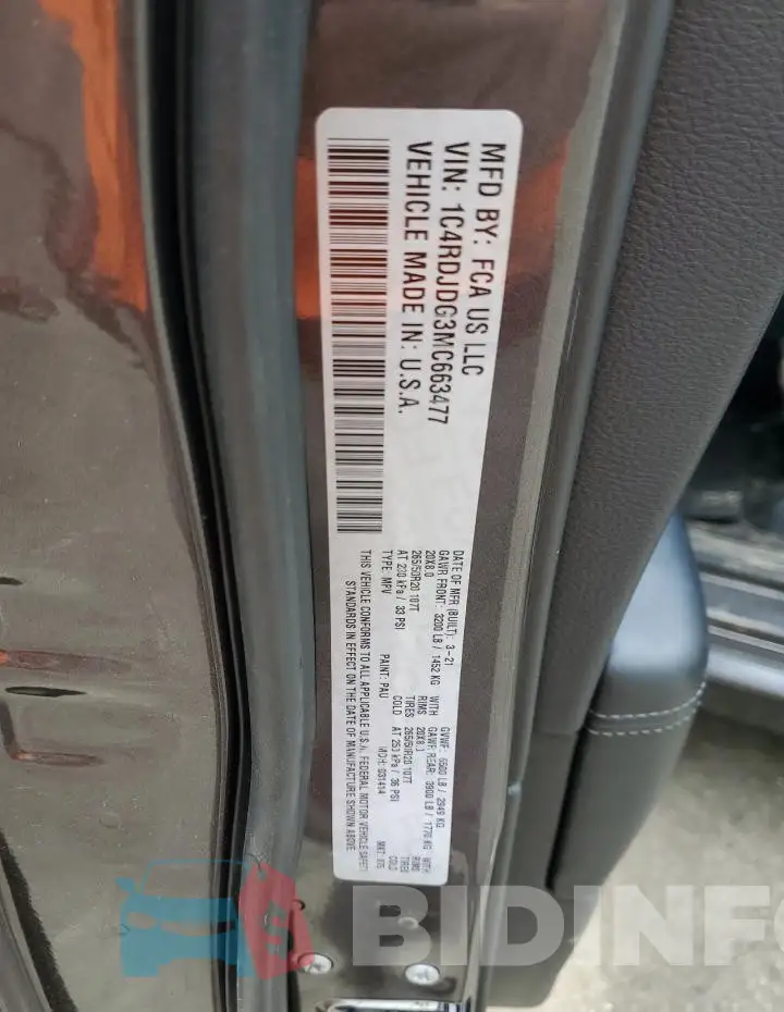 1C4RDJDG3MC663477 Photo# 13