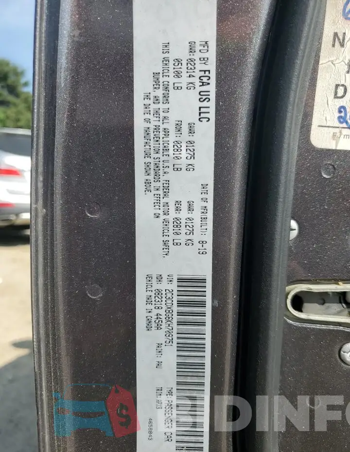 2C3CDXBG6KH709751 Photo# 12