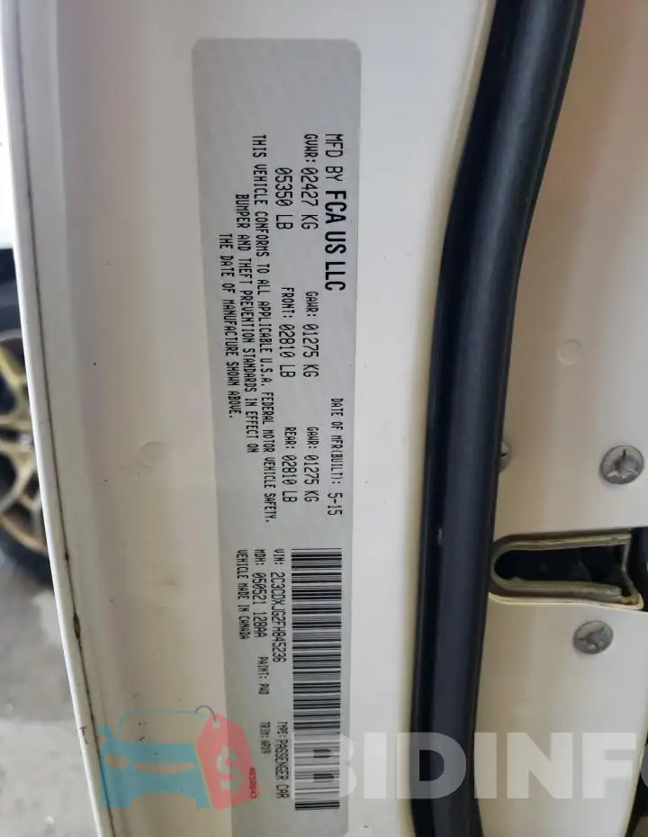 2C3CDXJG2FH845236 Photo# 12