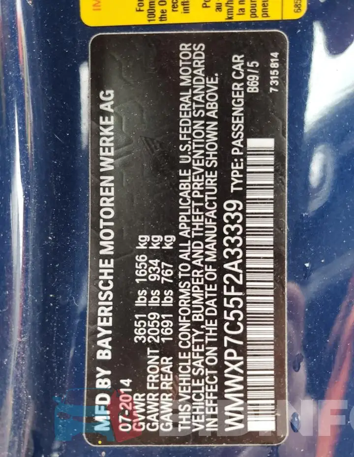WMWXP7C55F2A33339 Photo# 12