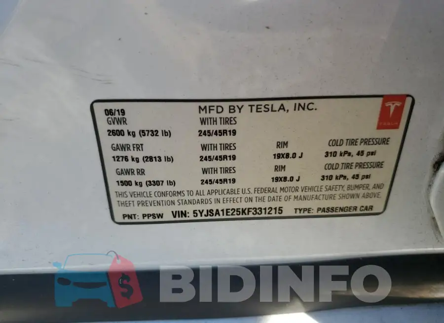 5YJSA1E25KF331215 Photo# 12