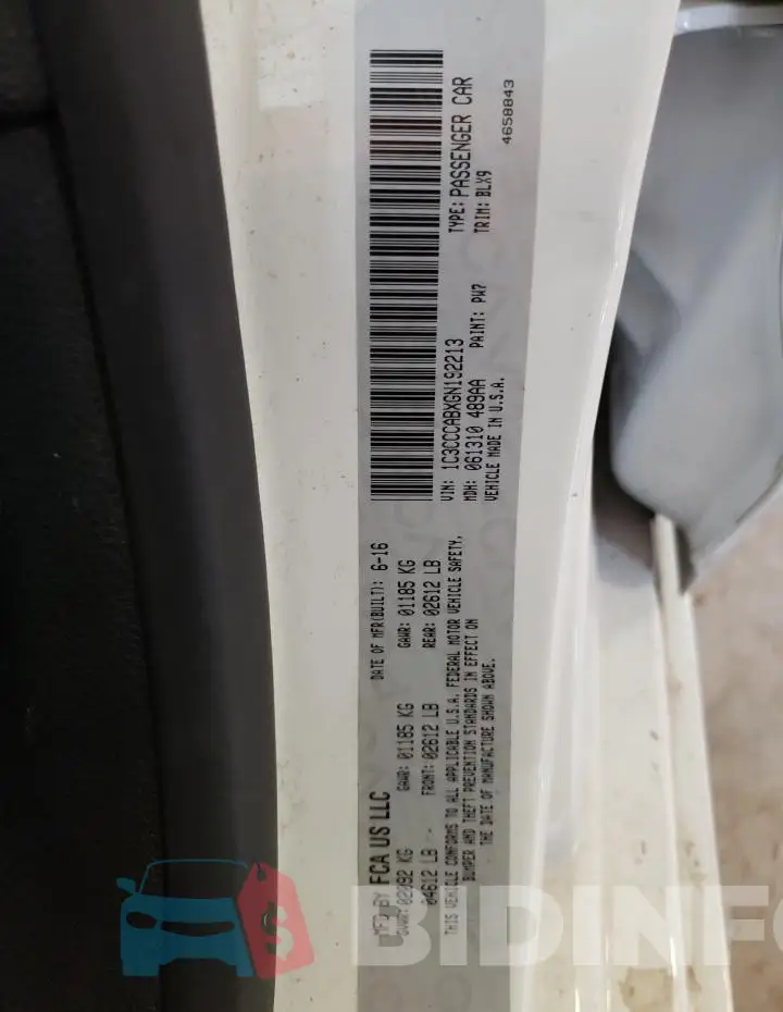 1C3CCCABXGN192213 Photo# 12
