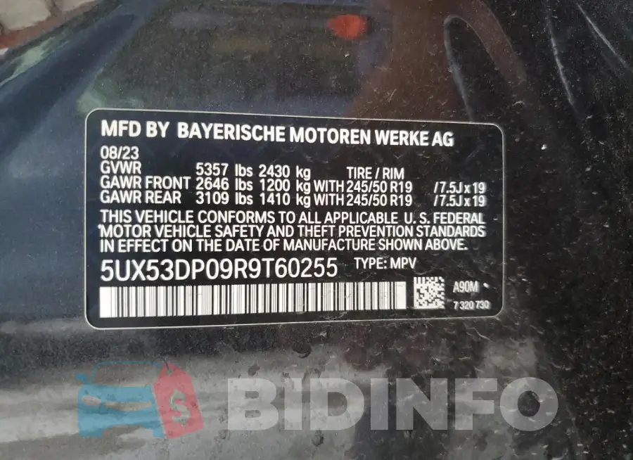 5UX53DP09R9T60255 Photo# 13