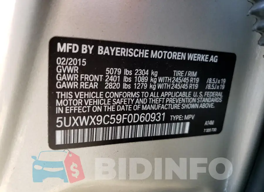 5UXWX9C59F0D60931 Photo# 14