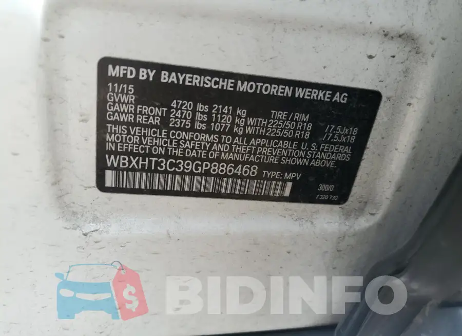 WBXHT3C39GP886468 Photo# 12