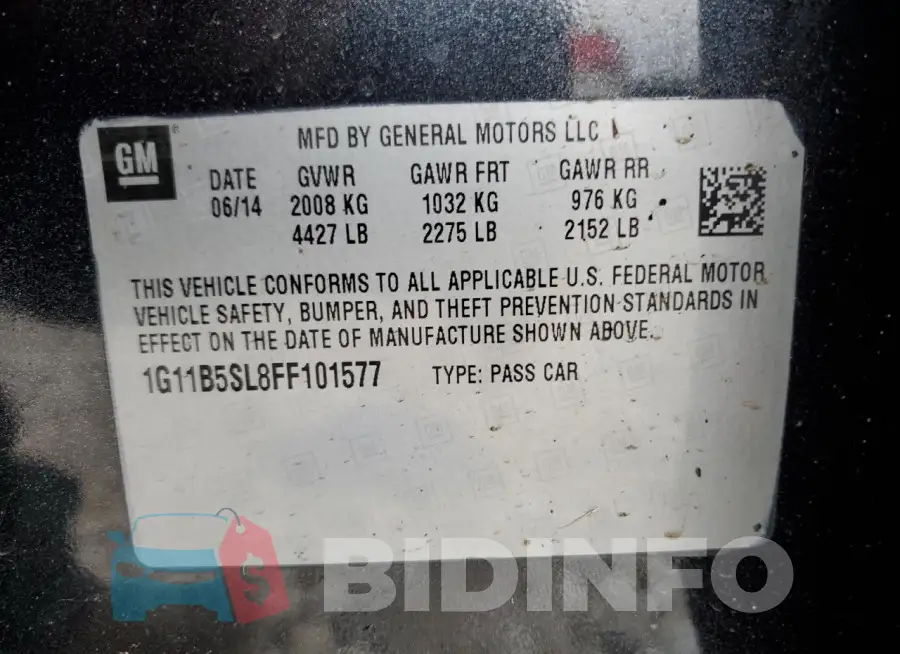 1G11B5SL8FF101577 Photo# 12