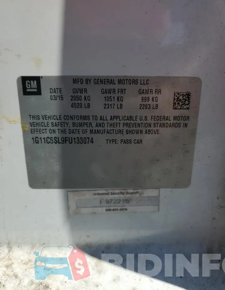 1G11C5SL9FU133074 Photo# 12
