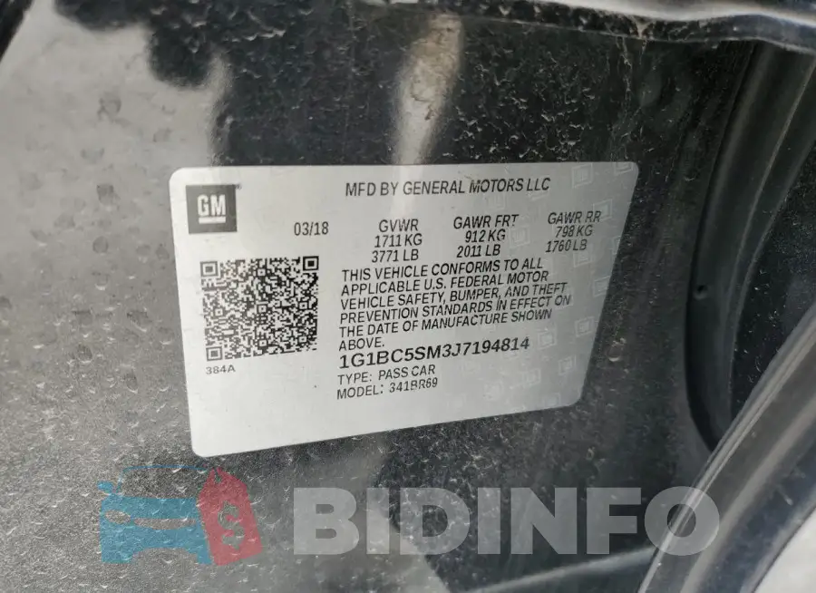 1G1BC5SM3J7194814 Photo# 12