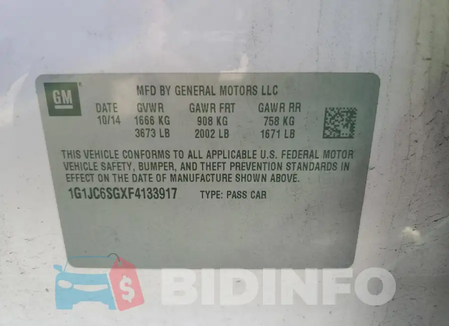 1G1JC6SGXF4133917 Photo# 12