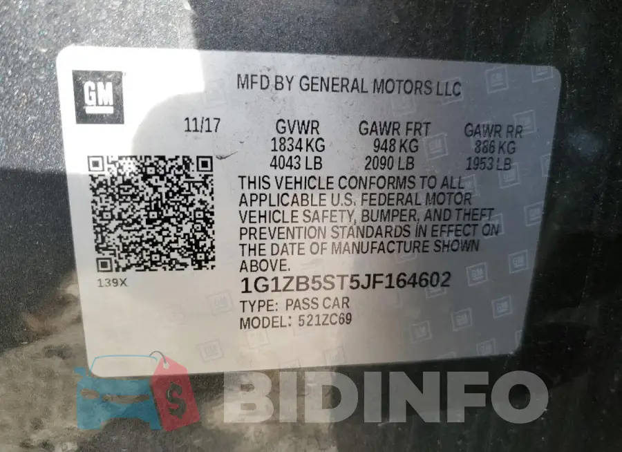 1G1ZB5ST5JF164602 Photo# 12