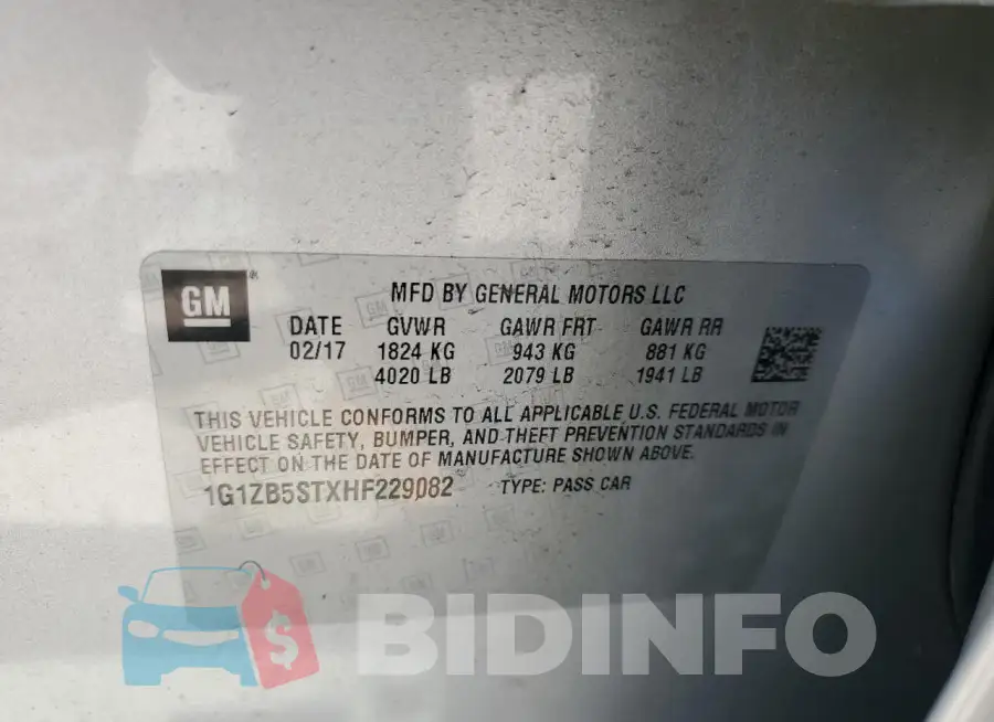 1G1ZB5STXHF229082 Photo# 13