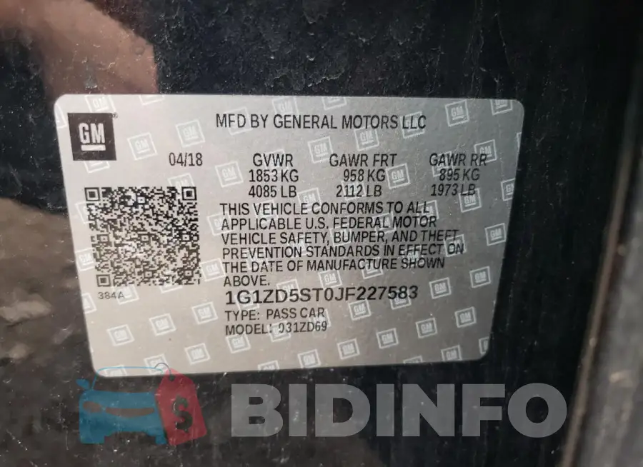 1G1ZD5ST0JF227583 Photo# 13